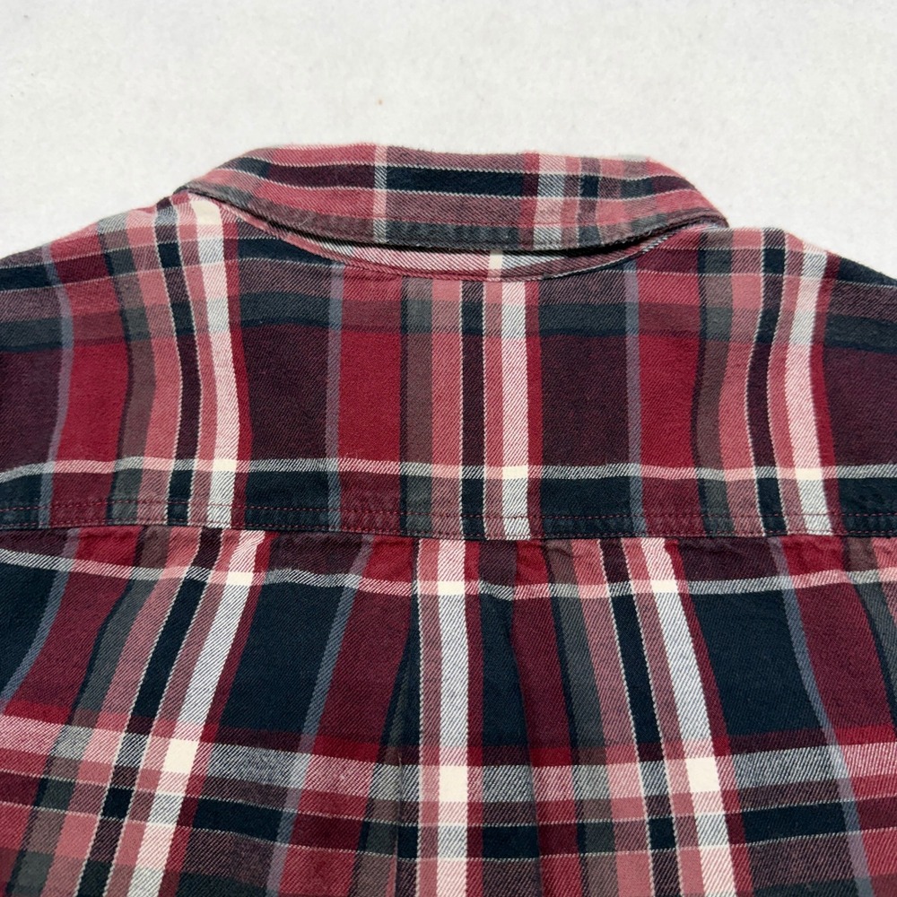 The North Face Plaid Flannel Button Down Shirt Cotton Outdoors Red Black Mens XL - Picture 6 of 16